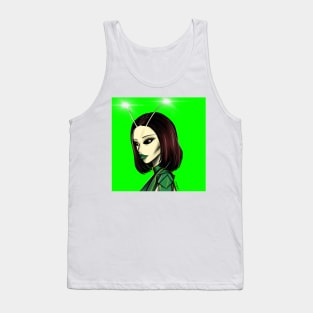 praying mantis bug alien girl ecopop artwork Tank Top